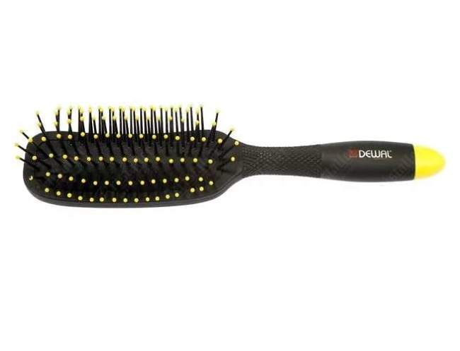 Расчёска прямоугольная узкая, пластиковый штифт, 7 рядов Banana black