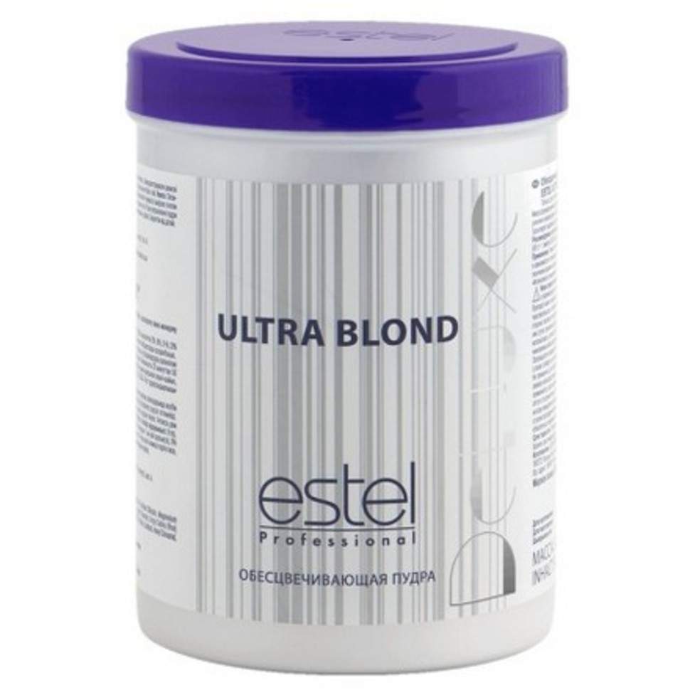 Обесцвечивающие средства волос. Пудра обесцвечивающая "Ultra blond de Luxe", 750 г.. Пудра "Ultra blond de Luxe" 750 г. Пудра обесцвечивающая "Ultra blond de Luxe", 30 г. Estel пудра для обесцвечивания Ultra blond.